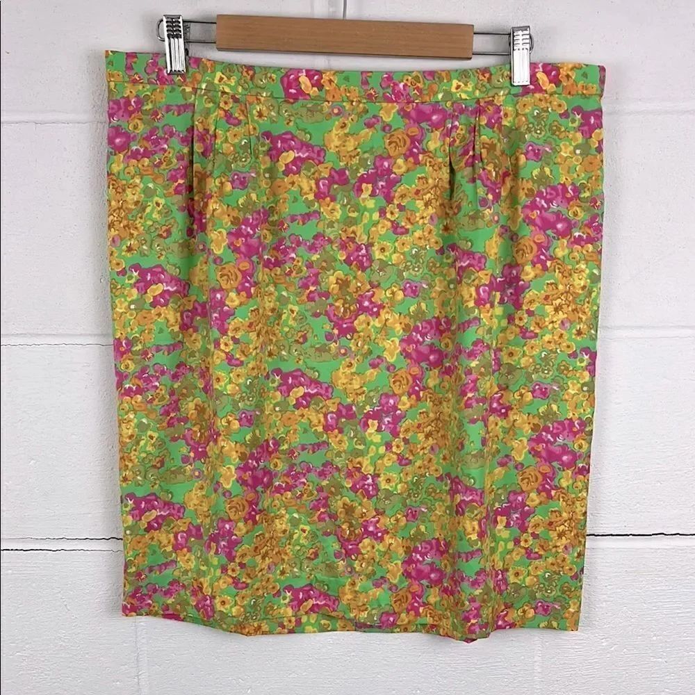 Boden women’s floral silk blend lined pencil skirt